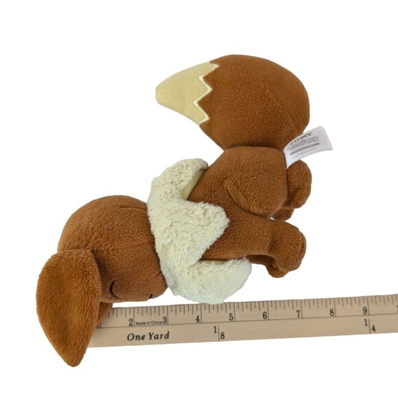 Tomy Pokemon Eevee Plush 6" Brown Closed Eyes Nintendo Stuffed Animal Toy - Picture 6 of 6